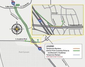 A map of the closures and detours.