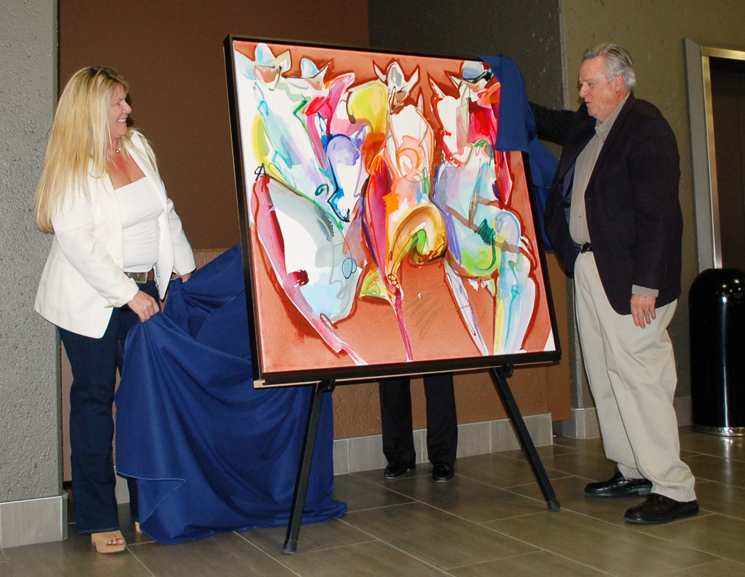Blazing Saddles painting unveiling