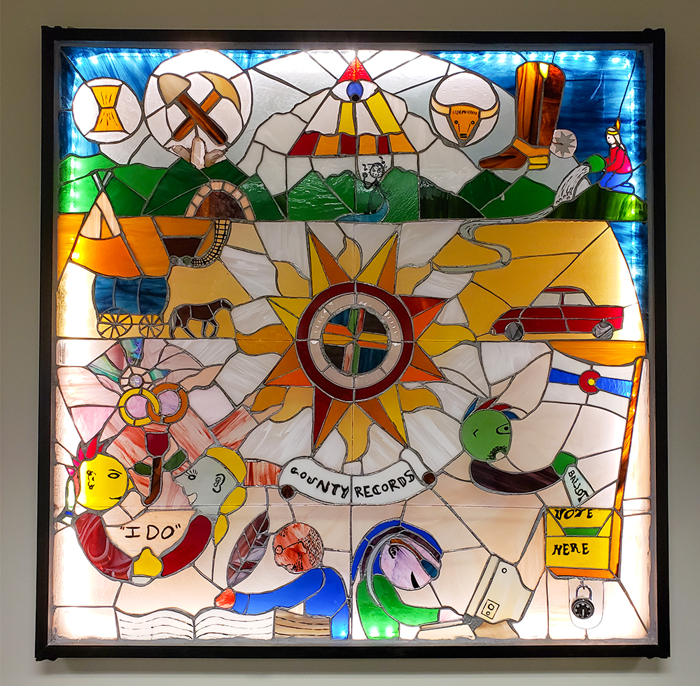 Clerk and Recorder Stained Glass Window