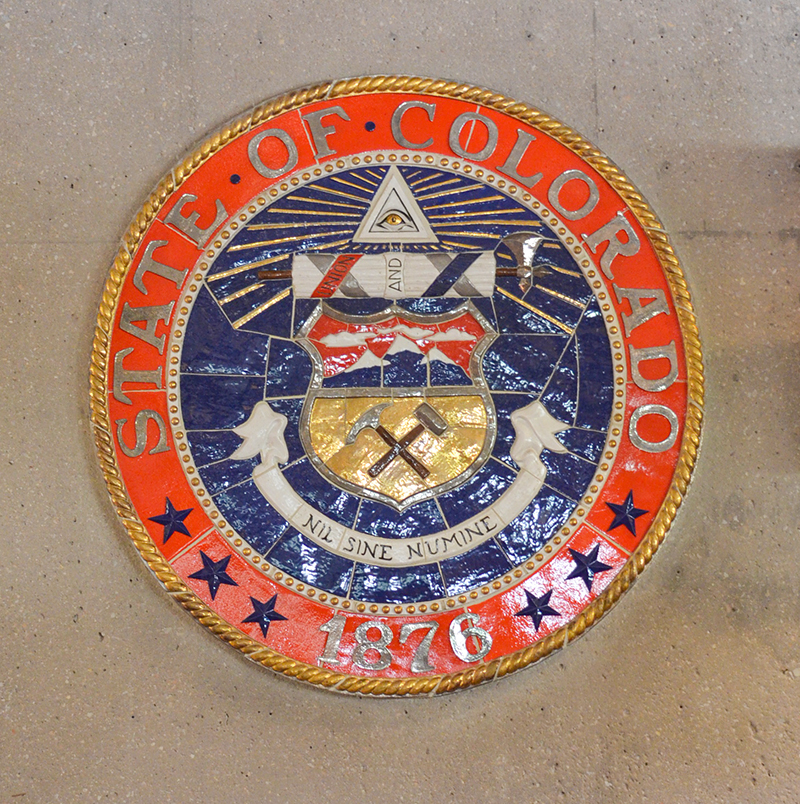 CO state seal Cent Hall Auditorium