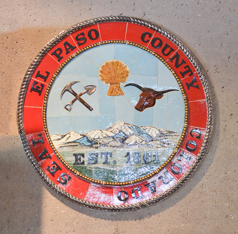 El Paso County seal Cent Hall Auditorium