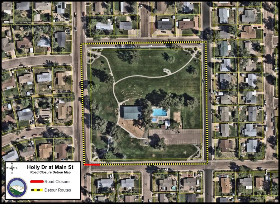 map for Cross Pan Replacement on Holly Drive Starting on Wednesday, October 30