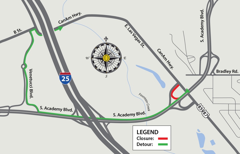 MAMSIP April 20 A map showing detours.