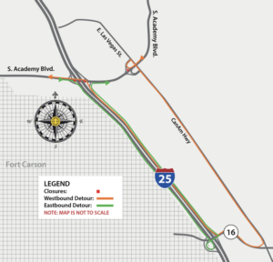 A map of the detours of the project.