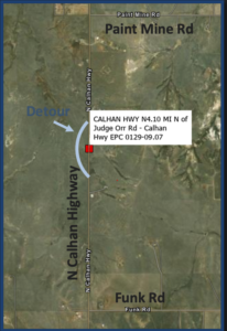 Calhan Hwy Detour Map