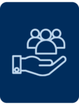 Community Trust A hand with outlines of people within the hand