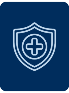 A shield with the medical cross within it.