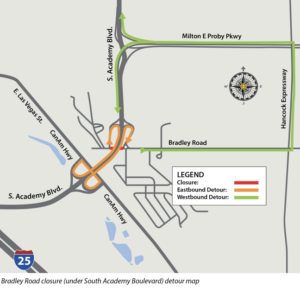A map of the closures and detours.