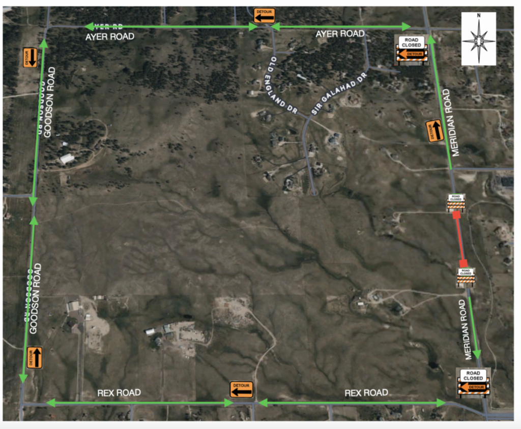 Image detailing a detour route for construction work