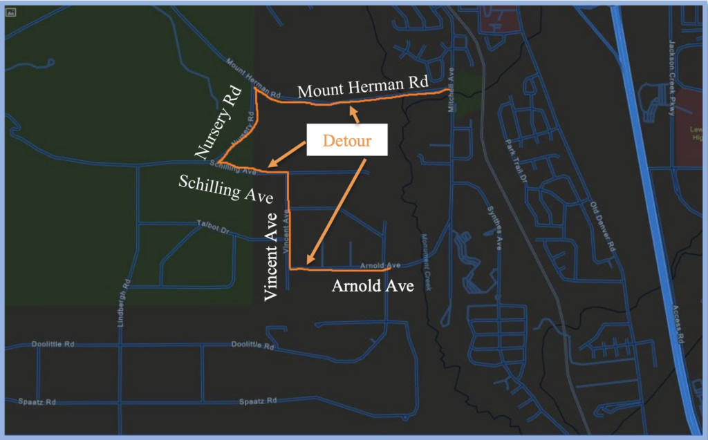 Detour Map Overall view of the project.